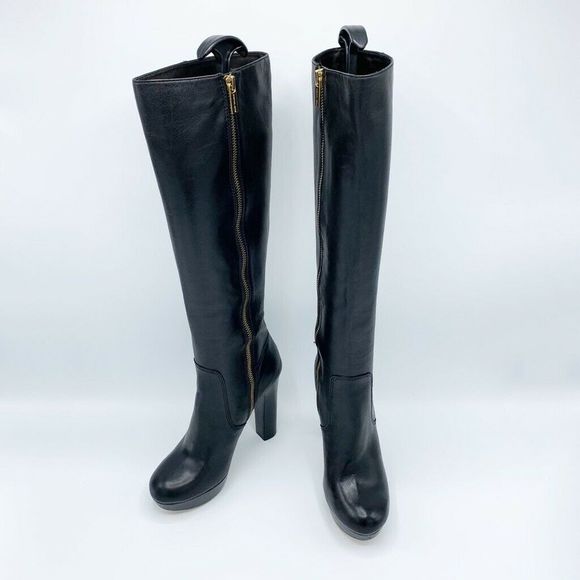 Michael Kors Shoes - Michael Kors Boots Leather High Heel Knee Zip